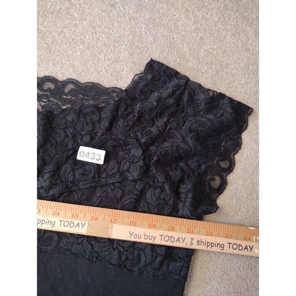 Torrid Blouse Woman 3 (3X) Black Lace Short Sleeves Stretch Cropped Party Casual - Picture 3 of 7